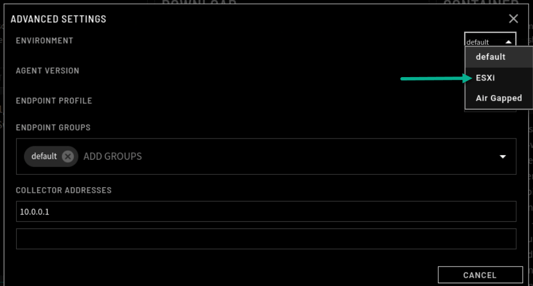 Adv Settings ESXi selection 3.x-1