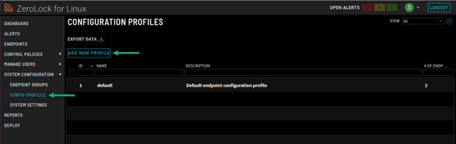 Config Profiles Main Page 2.0.1