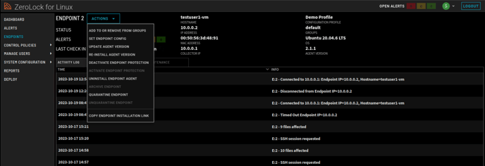 Endpoint Details Actions Dropdown 2.0.1