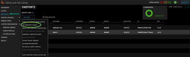 Endpoints Actions Dropdown v3.1.5-1