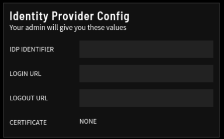 Identity Provider Config 2.0.1