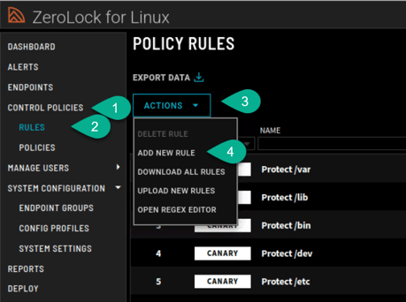 Policy Rules Add Rule Numbered 2.0.1