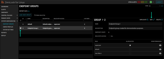 Select Endpoint Group 2.0.1