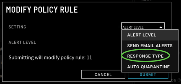 Step_3_Select Response Typre from Menu